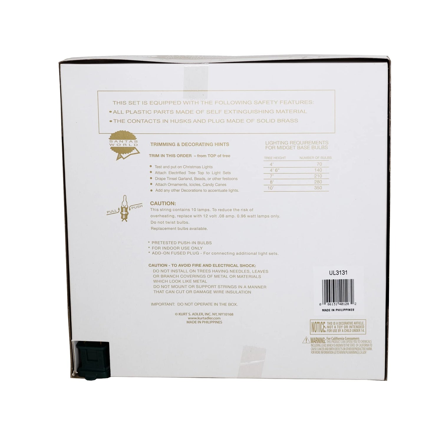 Kurt Adler UL3131 10-Light 6 Pt. Capiz Star Treetop