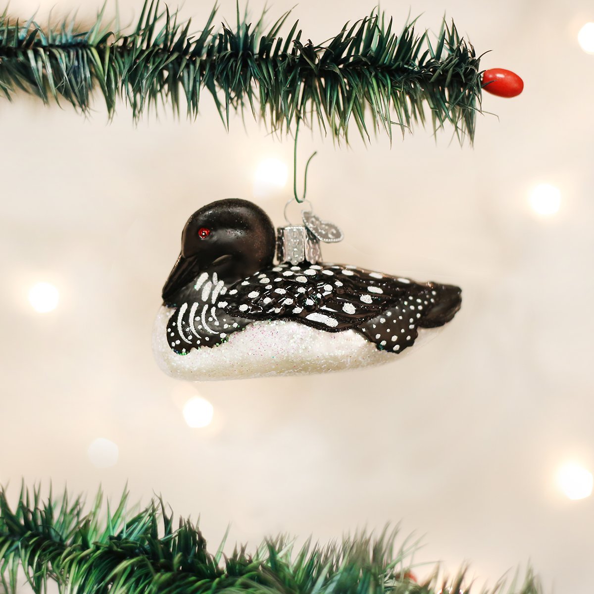 Old World Christmas Loon Glass Blown Ornament for Christmas Tree, Handcrafted Holiday Decoration, Bird Watcher Collection