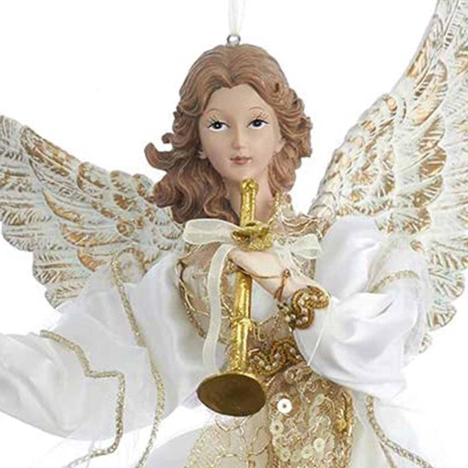 Kurt Adler J6064 Ornament, Ivory, White, Gold