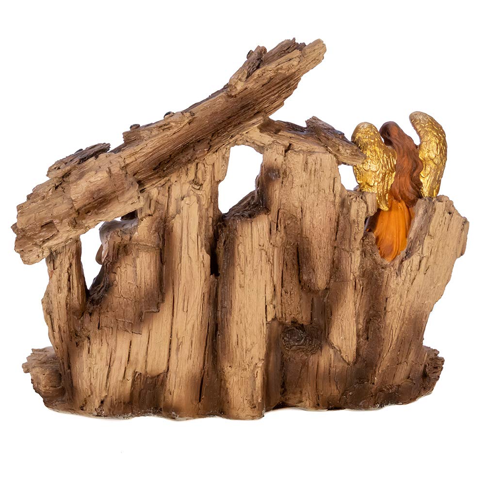 Kurt Adler 7-Inch Resin Nativity Table Piece, 11 Piece Set with Stable