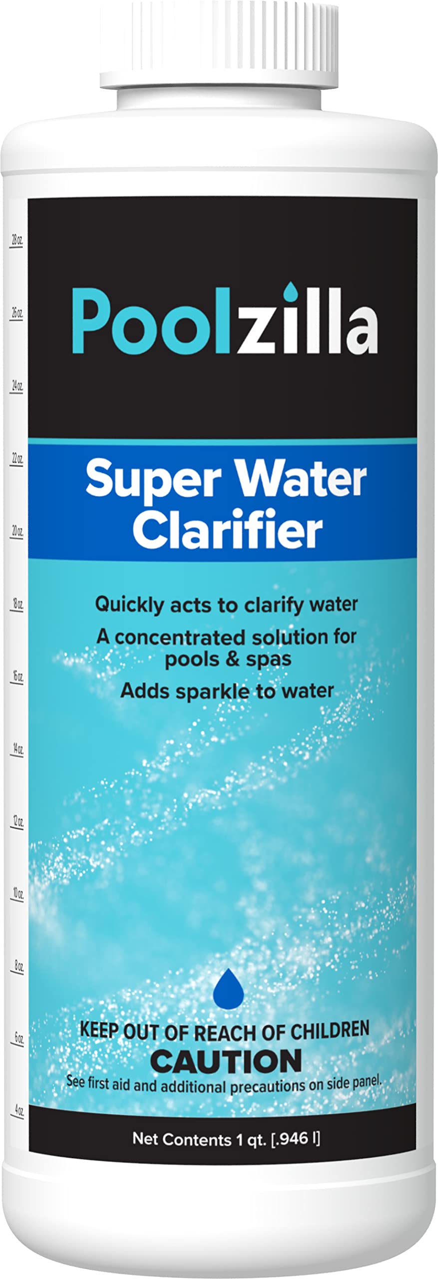 Poolzilla Super Water Clarifier (1 QT) Concentrated Solution for Pools and Spas