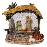Kurt S. Adler 8 Inch Battery Operated USB Lighted Nativity Scene with Spinning Glitter Water