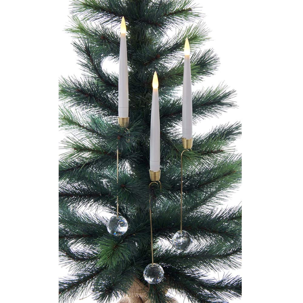 Kurt S. Adler 10-Inch Candle with Faceted Glass Weight Set with Remote Control, 10-Piece Set