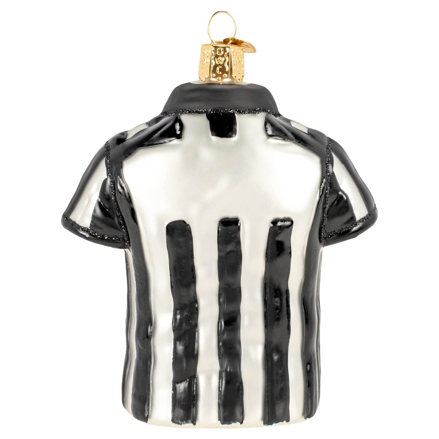 Old World Christmas Referee Shirt Glass Blown Ornament for Christmas Tree, Handcrafted Holiday Decoration, Sport Collection