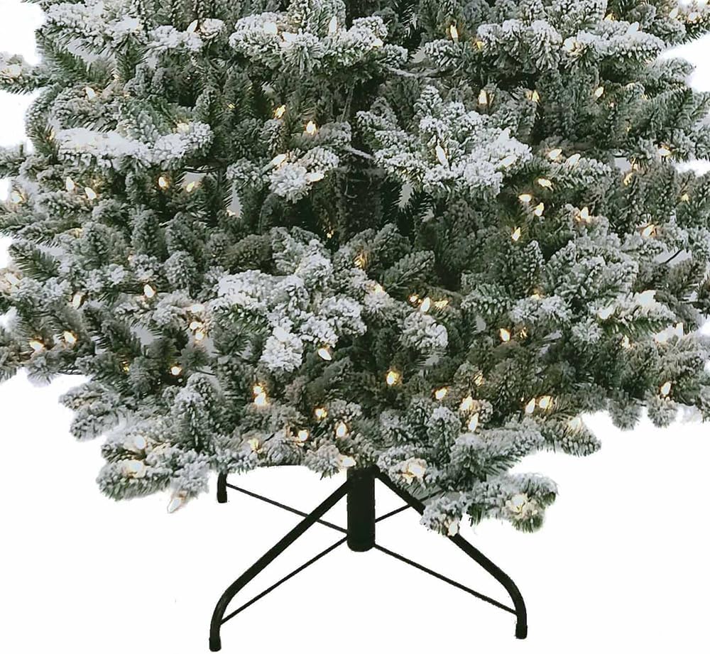 Kurt S. Adler 7.5' Pre-Lit Warm White LED Snow Pine Tree