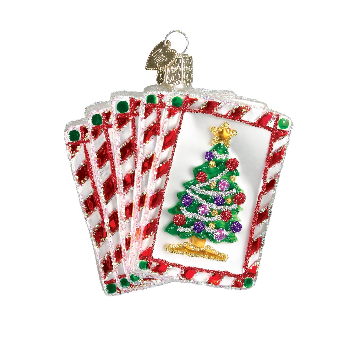 Old World Christmas Vegas Royal Flush Glass Blown Ornament for Christmas Tree, Handcrafted Holiday Decoration, Gamble Collection