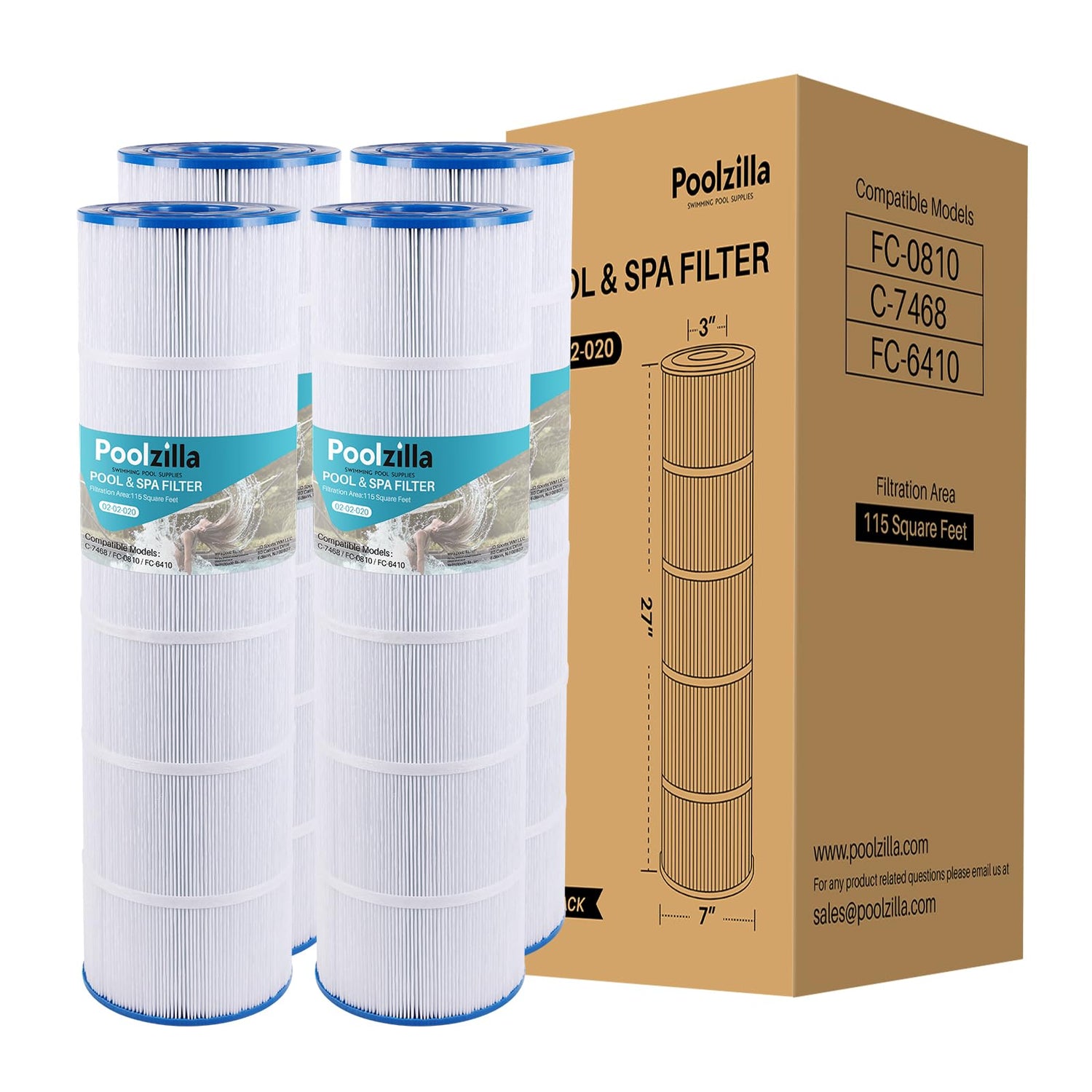 Poolzilla Replacement Pool Filter for Unicel C-7468, Jandy CL 460, CV460, PJAN115, FC-0810, Excel Filters XLS-705, FC-641, Aladdin 21501