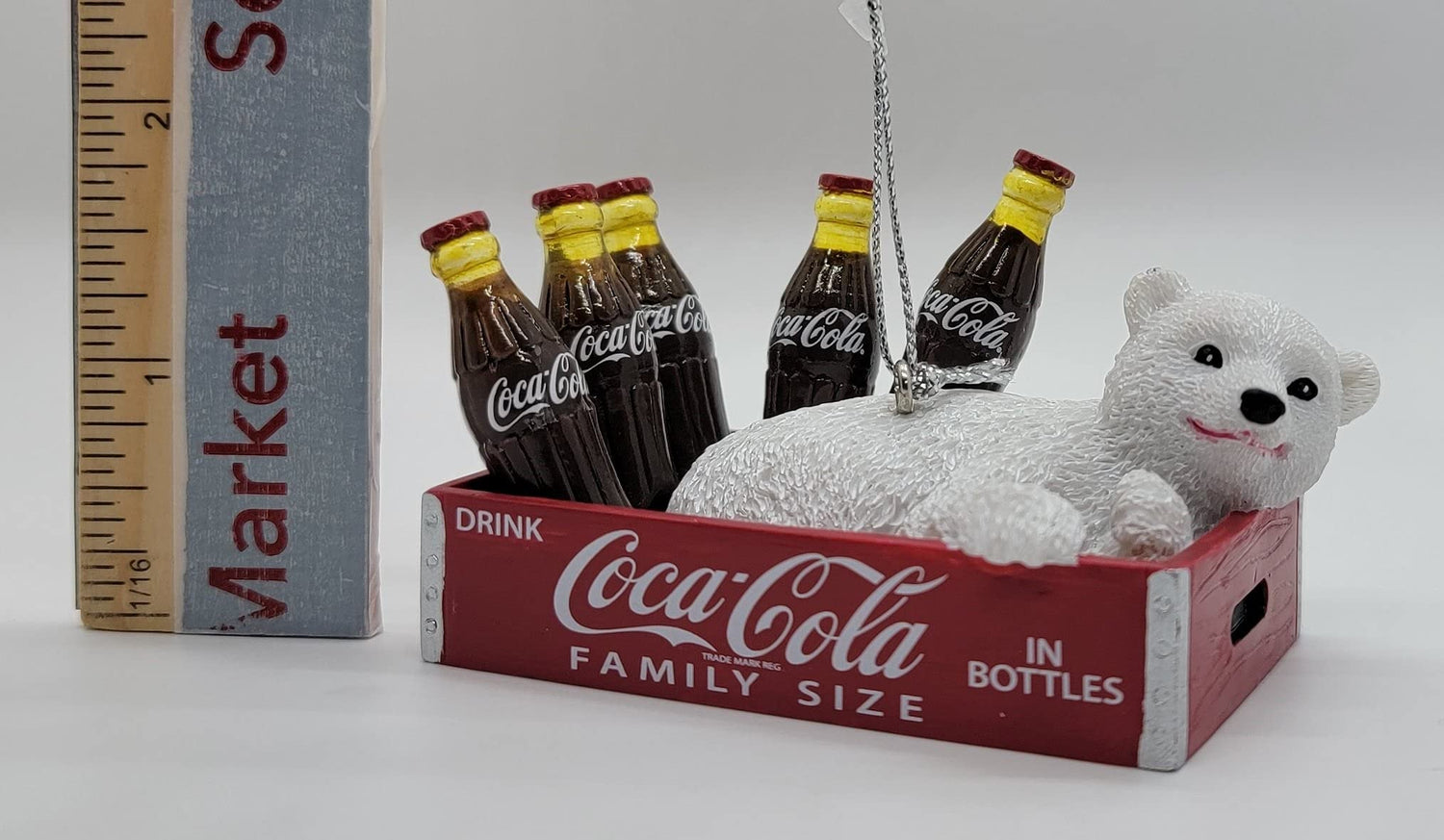 Kurt Adler Coca-Cola Polar Bear Cub In Crate With Bottles Ornament