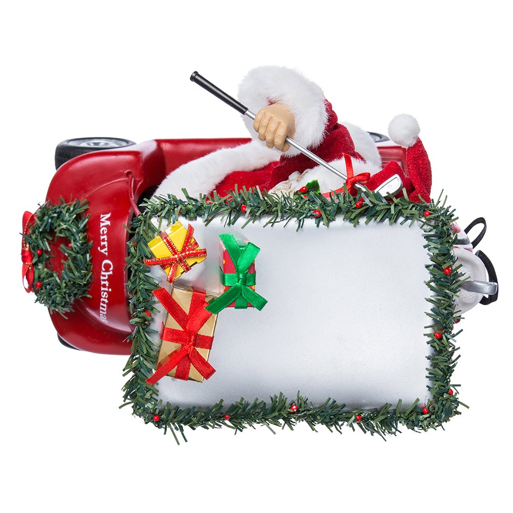 Kurt S. Adler Kurt Adler 11.25-Inch Fabrich‚ Santa Driving Golf Cart, Red