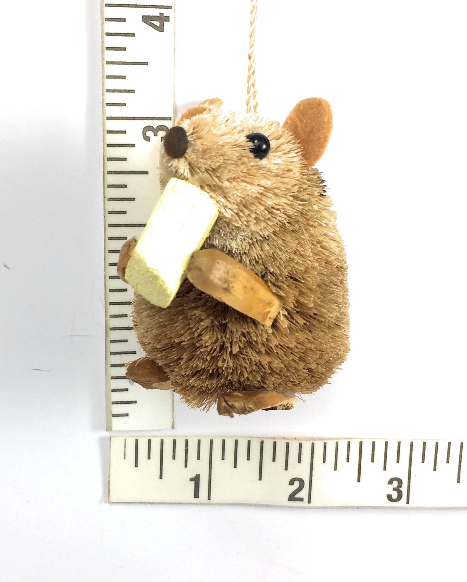 Kurt Adler 2.5-Inch Buri Sitting Mouse with Cheese Christmas Ornaments 2 Assorted