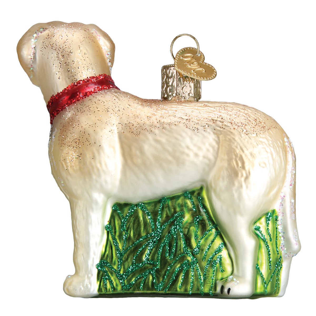 Old World Christmas Standing Chocolate Lab Glass Blown Ornament for Christmas Tree, Handcrafted Holiday Decoration, Dog Collection
