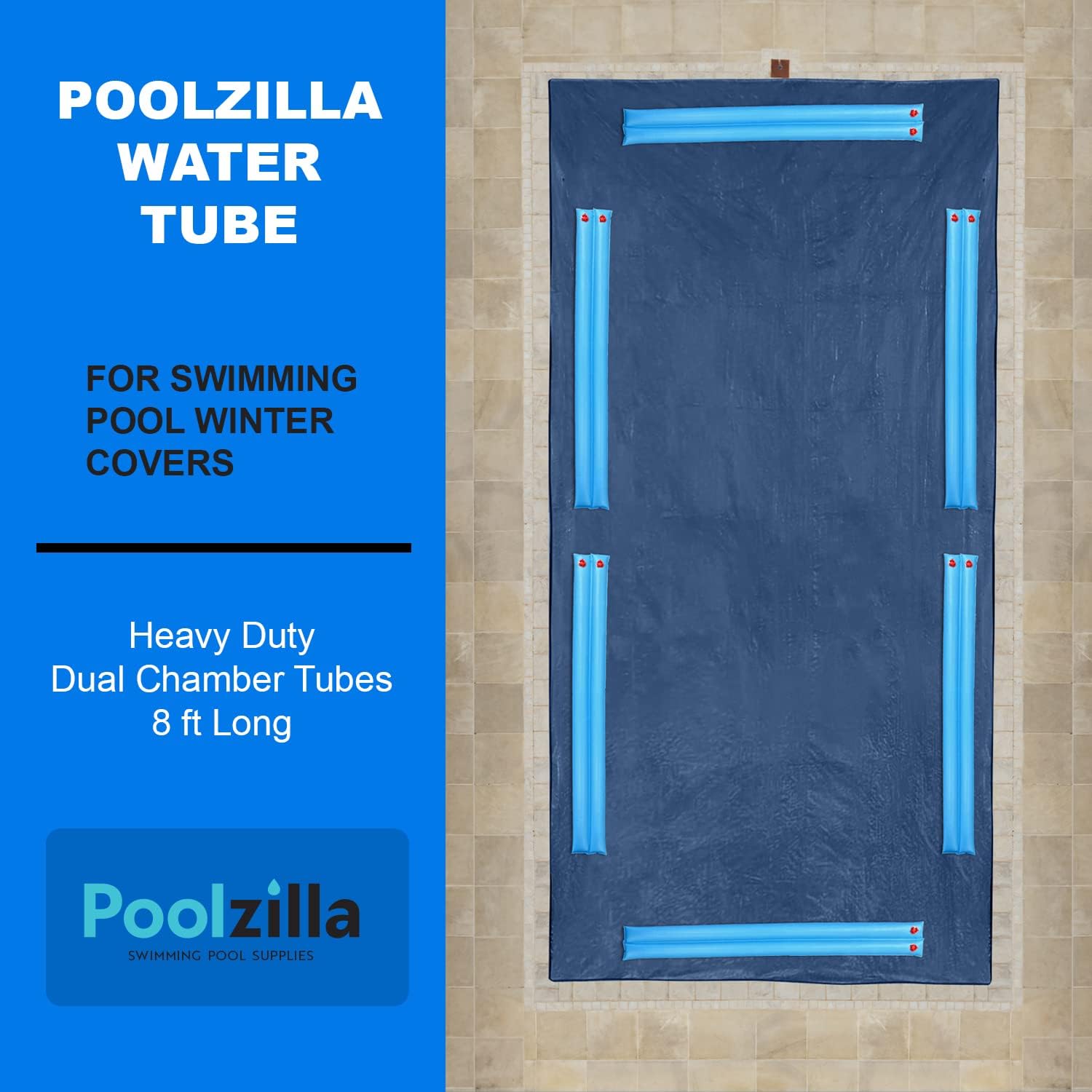Poolzilla 8' FT Heavy Duty Double Chamber Water Bag for Pool Winter Covers