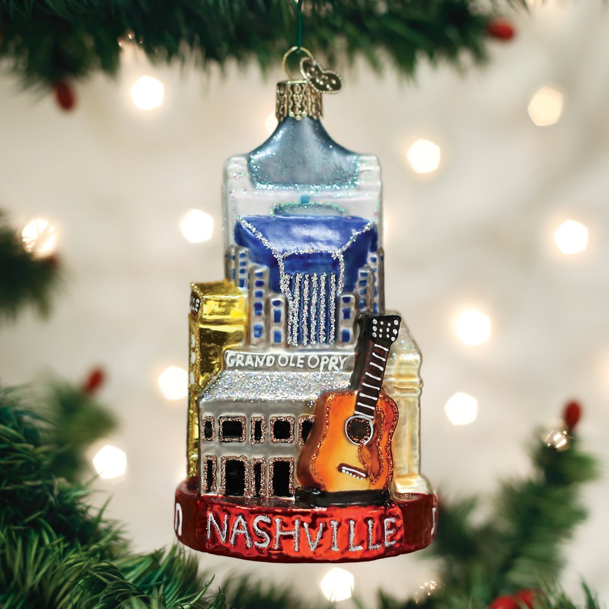 Old World Christmas Cities, Places and Landmarks Glass Blown Ornaments for Christmas Tree Nashville