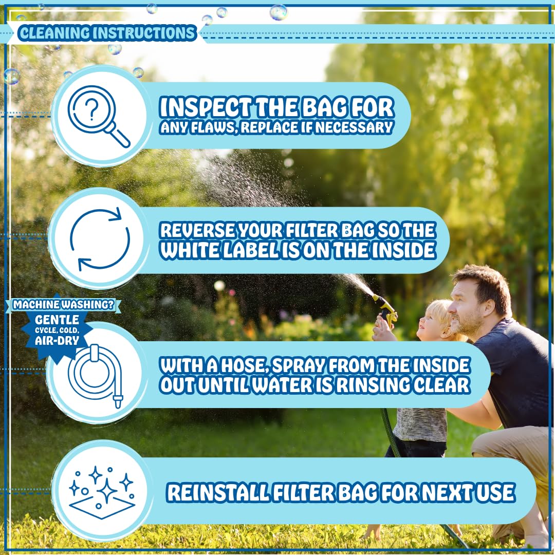 Poolzilla Pool Cleaner Fine Filter Bags - Compatible with Aquabot, Pool Rover, AquaMAX Junior, UltraMAX Units, and AquaFirst In-Ground CleanersâŠ