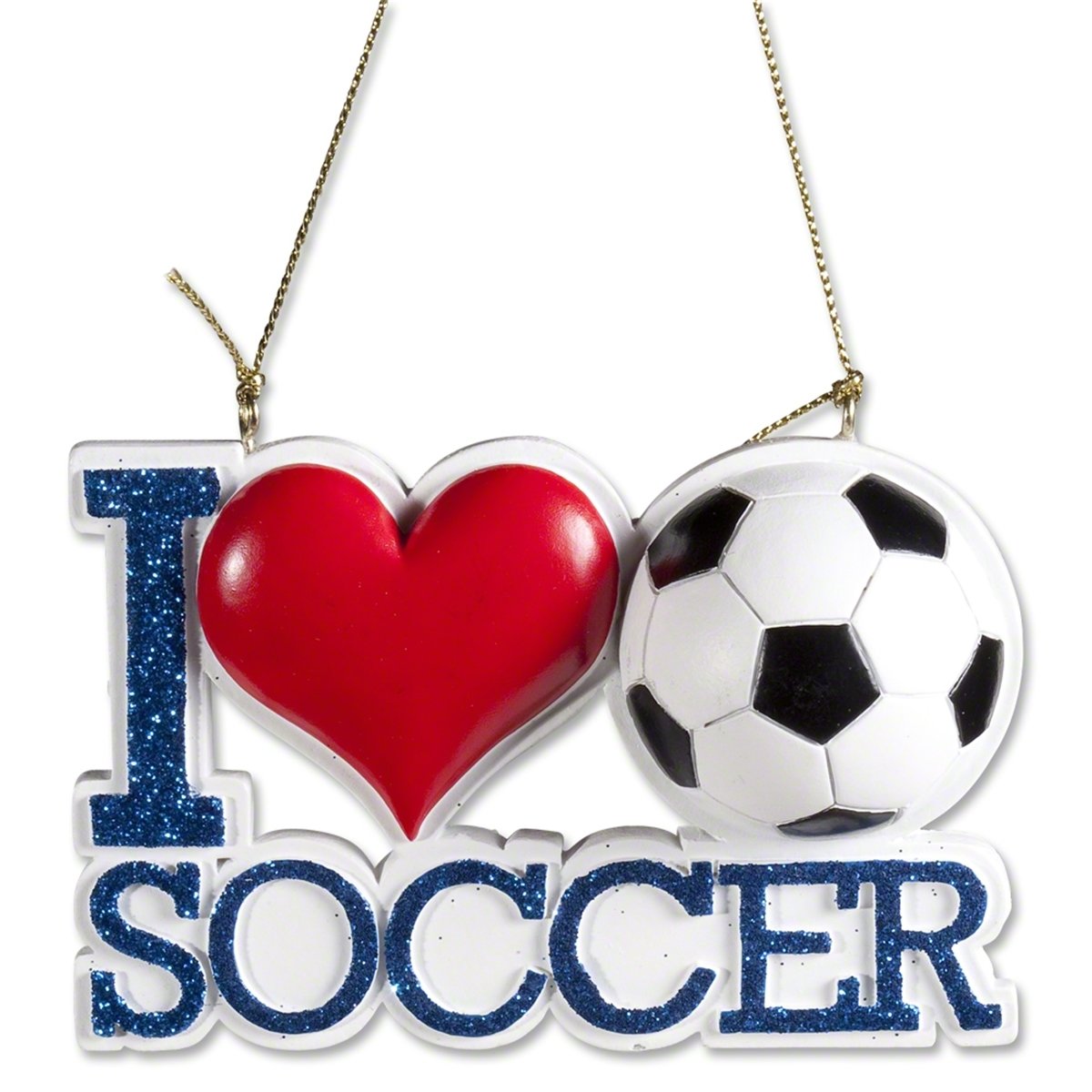 I Love Soccer Ornament For Personalization