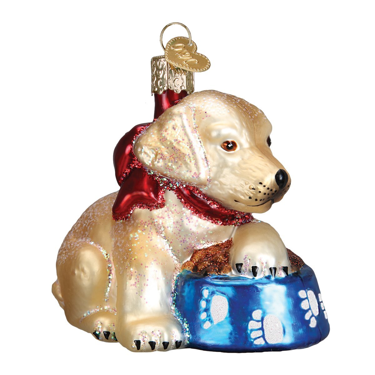 Old World Christmas Ornaments: Labrador Pup Glass Blown Ornaments for Christmas Tree (12458)