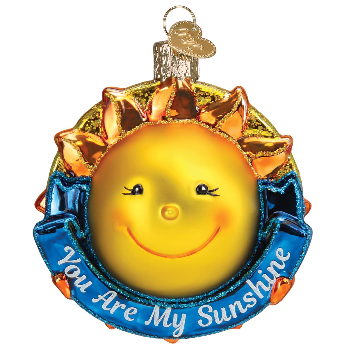 Old World Christmas You are My Sunshine Glass Blown Ornament for Christmas Tree
