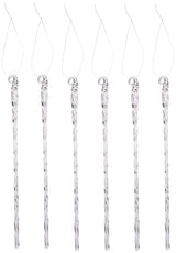 Kurt Adler 6-Piece Glass Twist Icicle Ornaments, 7.5-Inch,Christmas