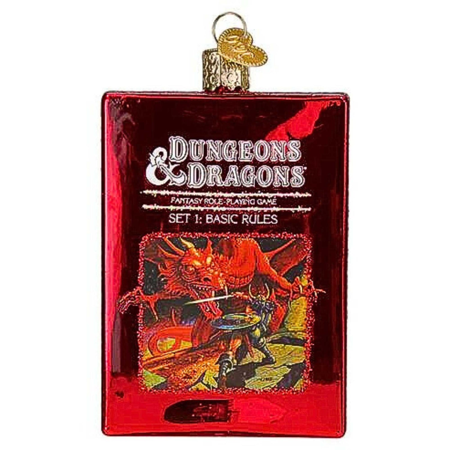 Old World Christmas Dungeons & Dragons Red Box Glass Blown Ornament for Christmas Tree, Handcrafted Holiday Decoration, D&D Collection