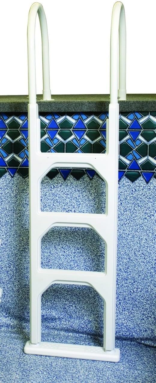 Poolzilla in-Pool Ladder - Deck Mounted Aluminum/Resin Entry and Exit System with Included Escutcheons, Supports up to 250 LBS - for 48โโ to 54โโ in. Swimming Pools