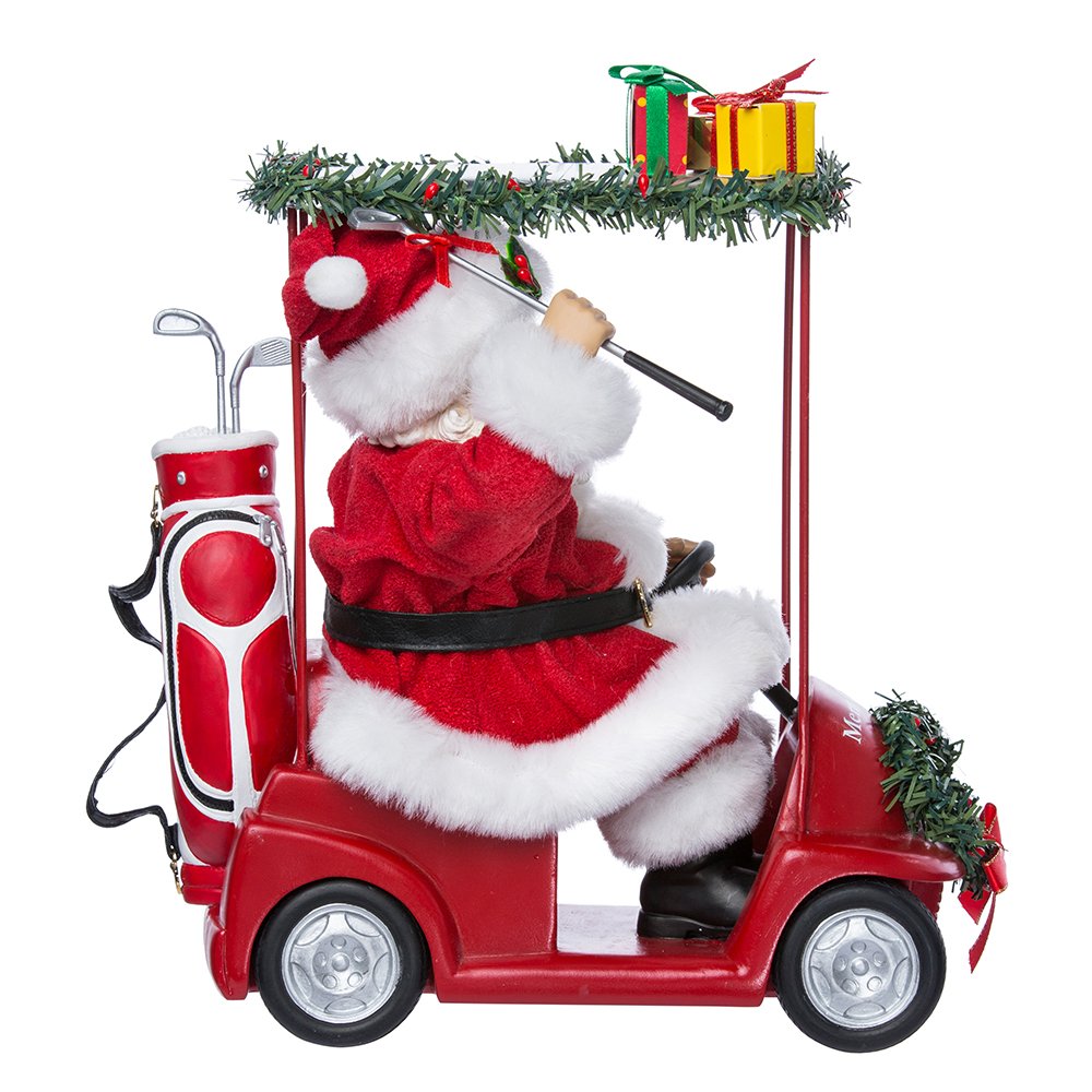 Kurt S. Adler Kurt Adler 11.25-Inch Fabrich‚ Santa Driving Golf Cart, Red