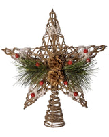 Kurt Adler 11-Inch Natural Star with Pinecones Treetop