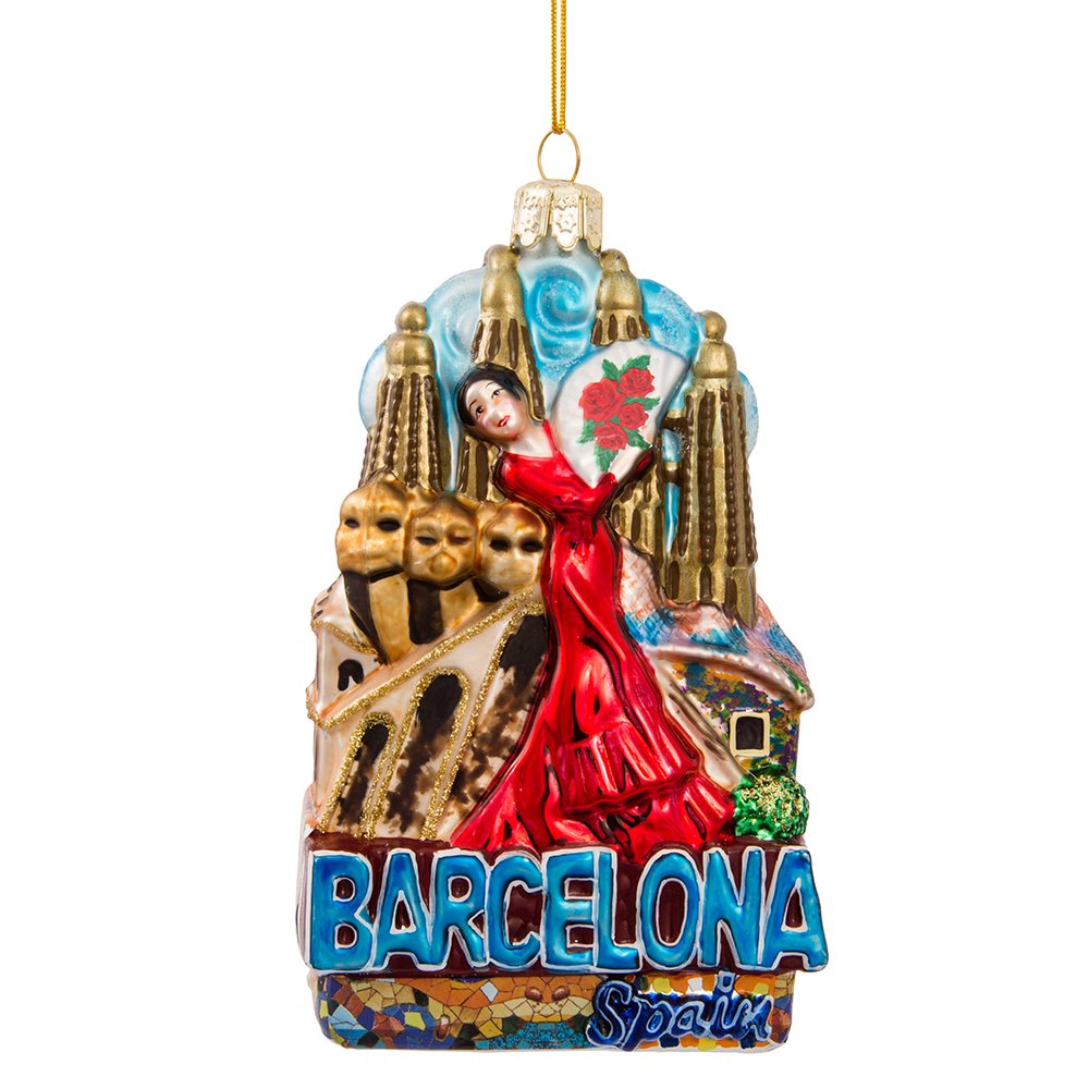 Kurt S. Adler Kurt Adler Barcelona Glass Ornament for Christmas
