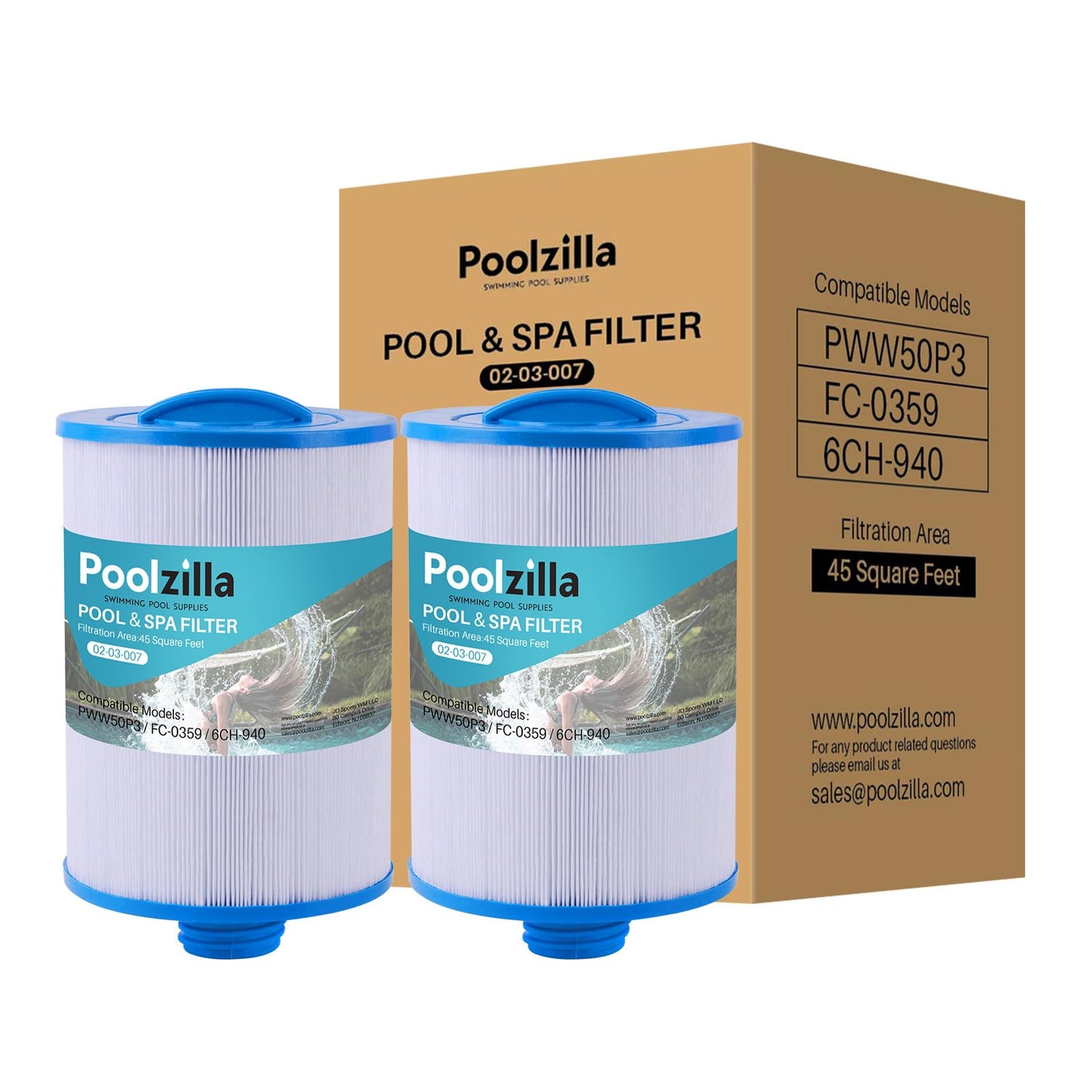 Poolzilla Spa Filter Cartridge for PWW50P3(1 1/2