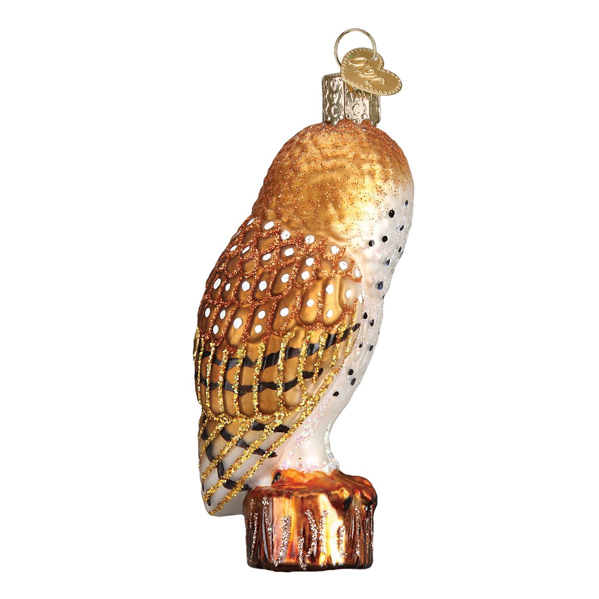 Old World Christmas Barn Owl Glass Blown Ornament for Christmas Tree, Handcrafted Holiday Decoration, Owl Collection