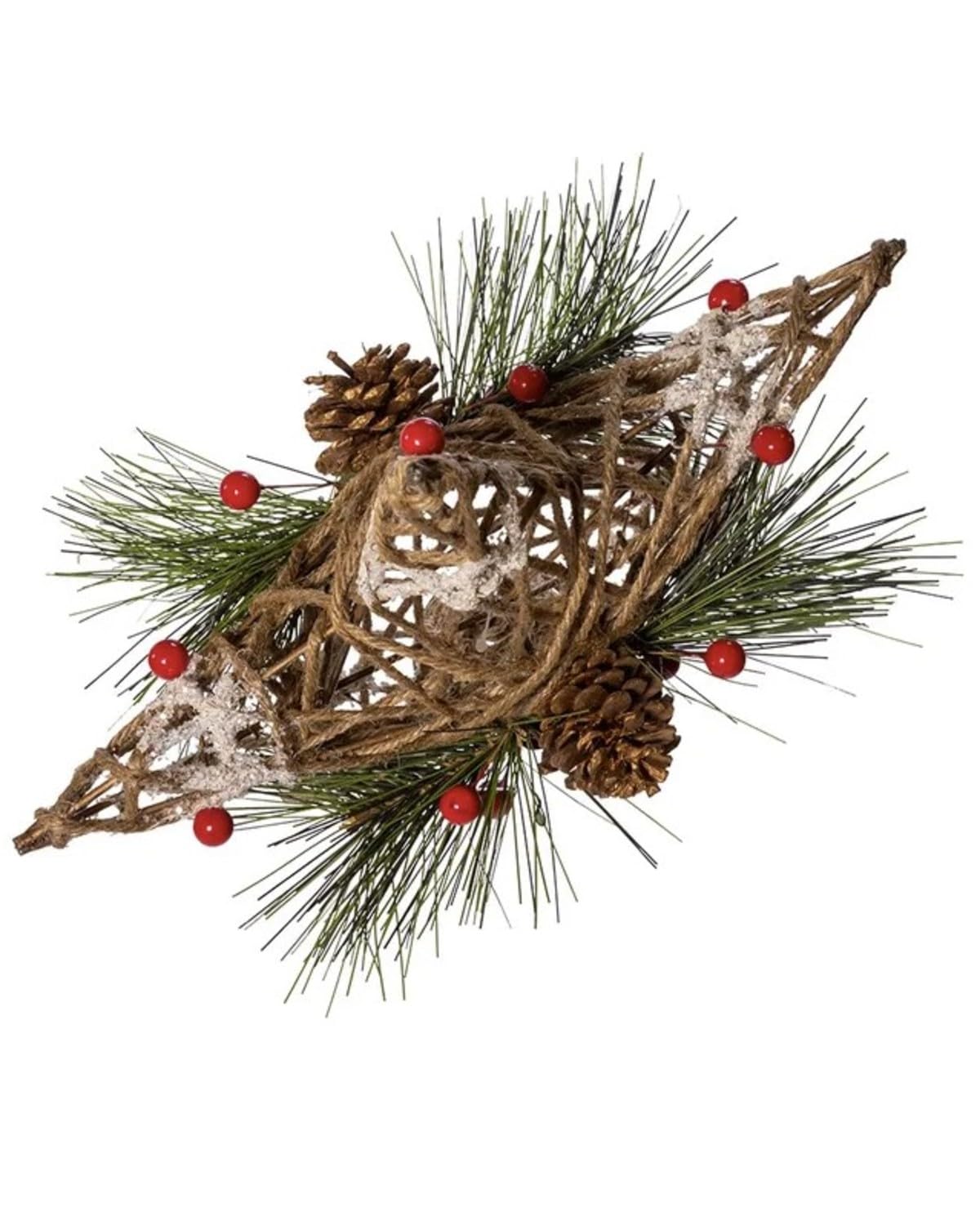 Kurt Adler 11-Inch Natural Star with Pinecones Treetop
