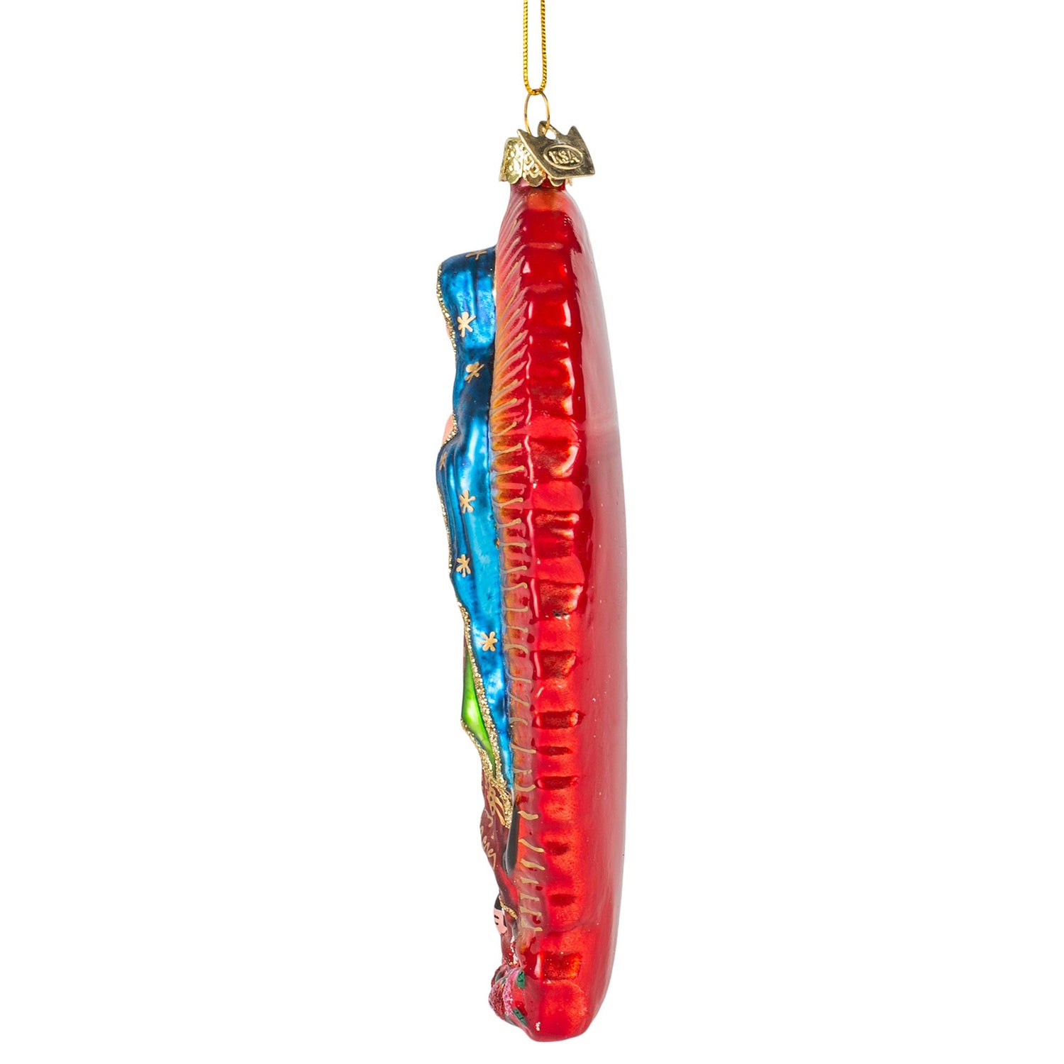 Vibrant Praying Our Lady Of Guadalupe 5.25 inch Metal Decorative Hanging Ornament,Christmas