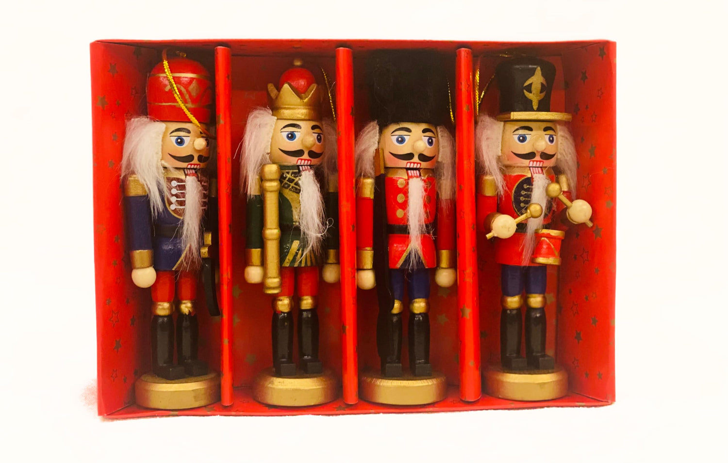 Kurt Adler C6148 Wooden Nutcracker Ornament 4-Piece Box Set, 5-Inch