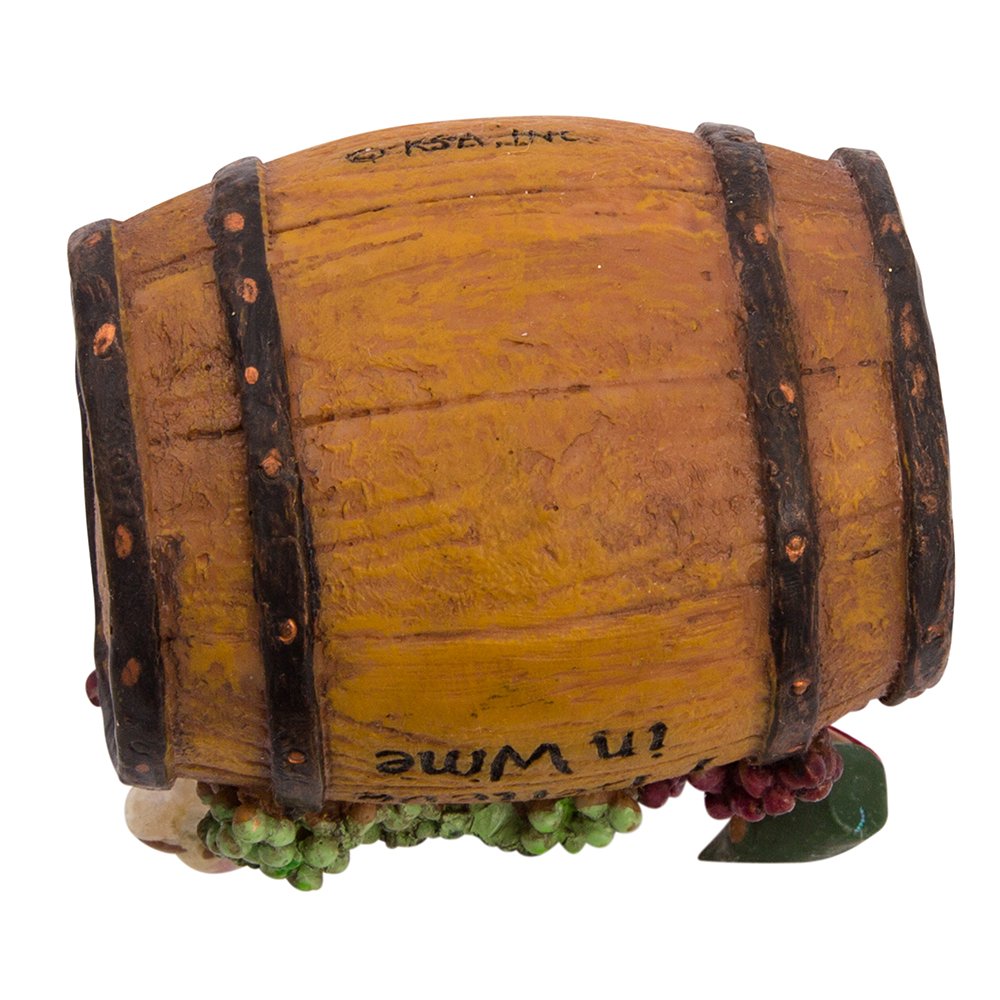 Kurt Adler 4-Inch Polyresin Santa on Wine Barrel Ornament