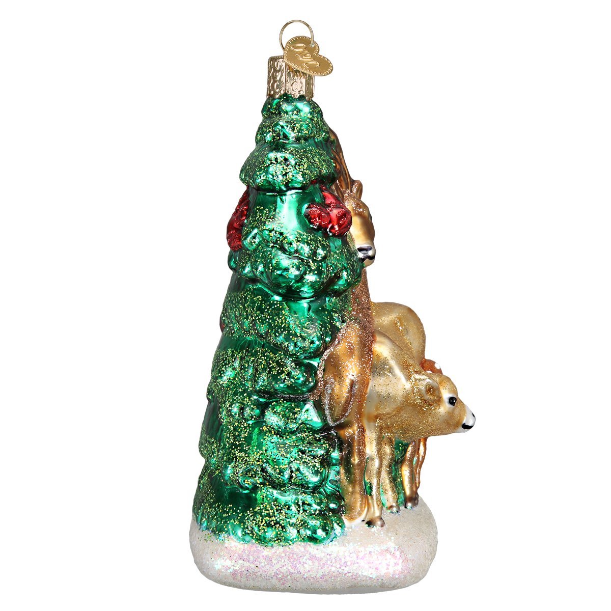 Old World Christmas Animal Collection Glass Blown Ornaments for Christmas Tree Deer Family 5 x 5 x 5 inches