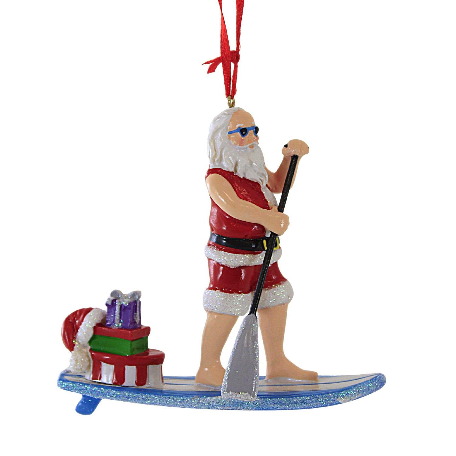 Paddle Board Santa Ornament