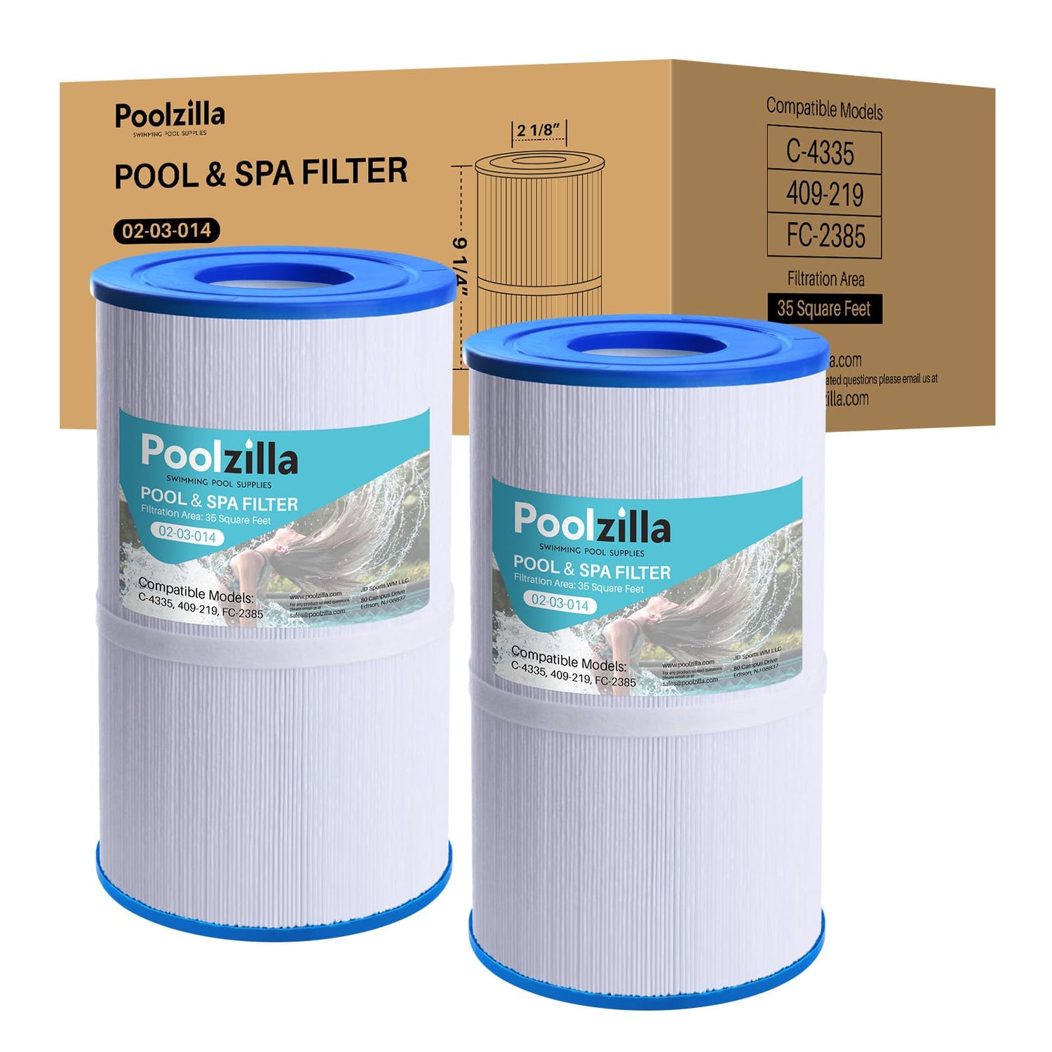 Poolzilla Replacement Spa Filter for PRB35-IN, Pleatco PRB35-IN, Unicel C-4335, Guardian 409-219, Aladdin 13501, Rainbow Dynamic 35