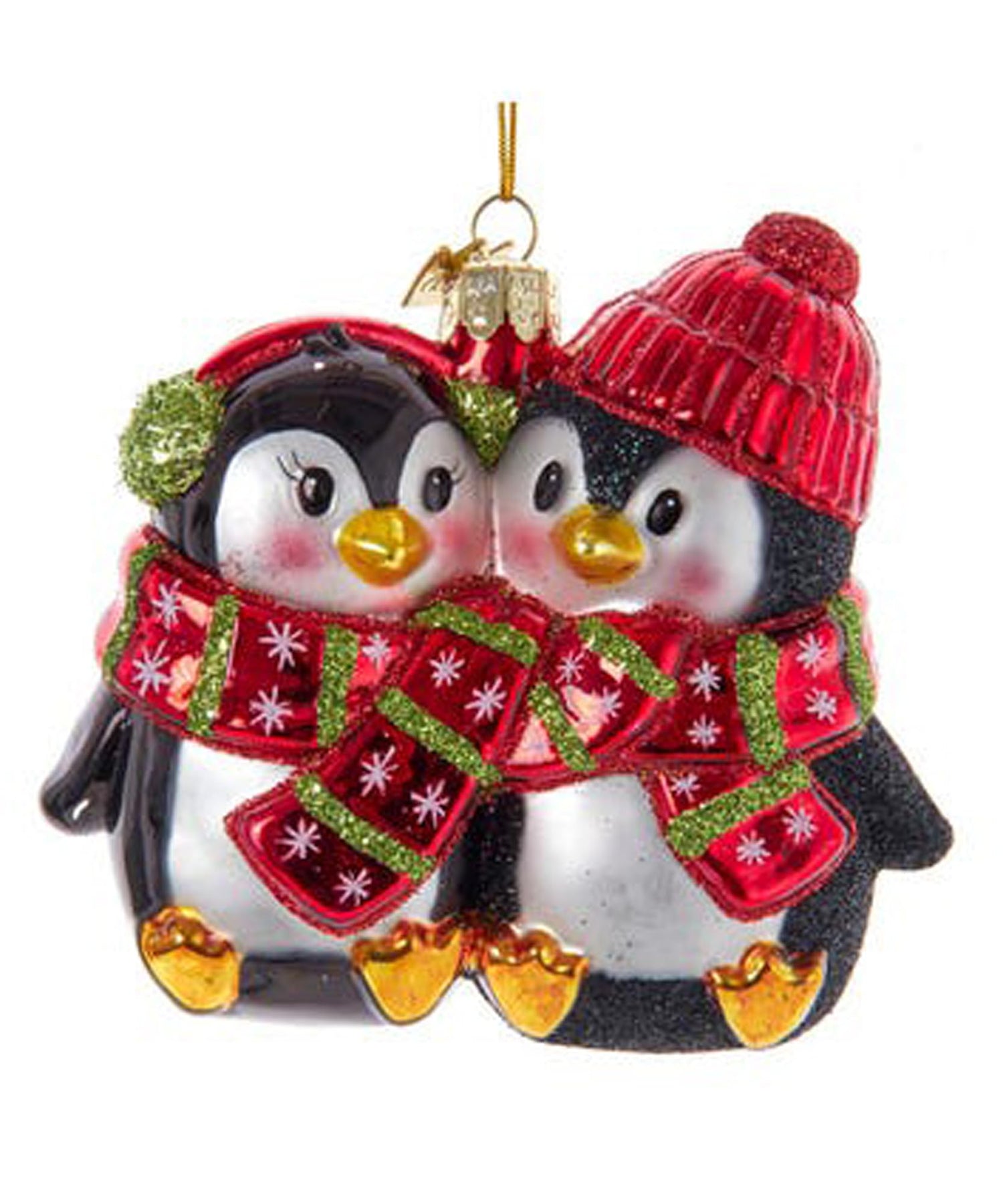 4-Inch Noble Gems? Glass Penguin Couple Ornament
