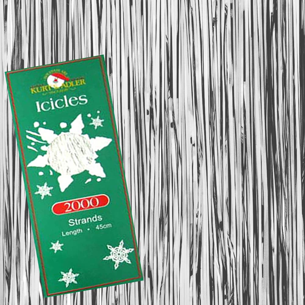 Kurt S. Adler 18-Inch 2000 Silver Icicle Strands Spray, Multi
