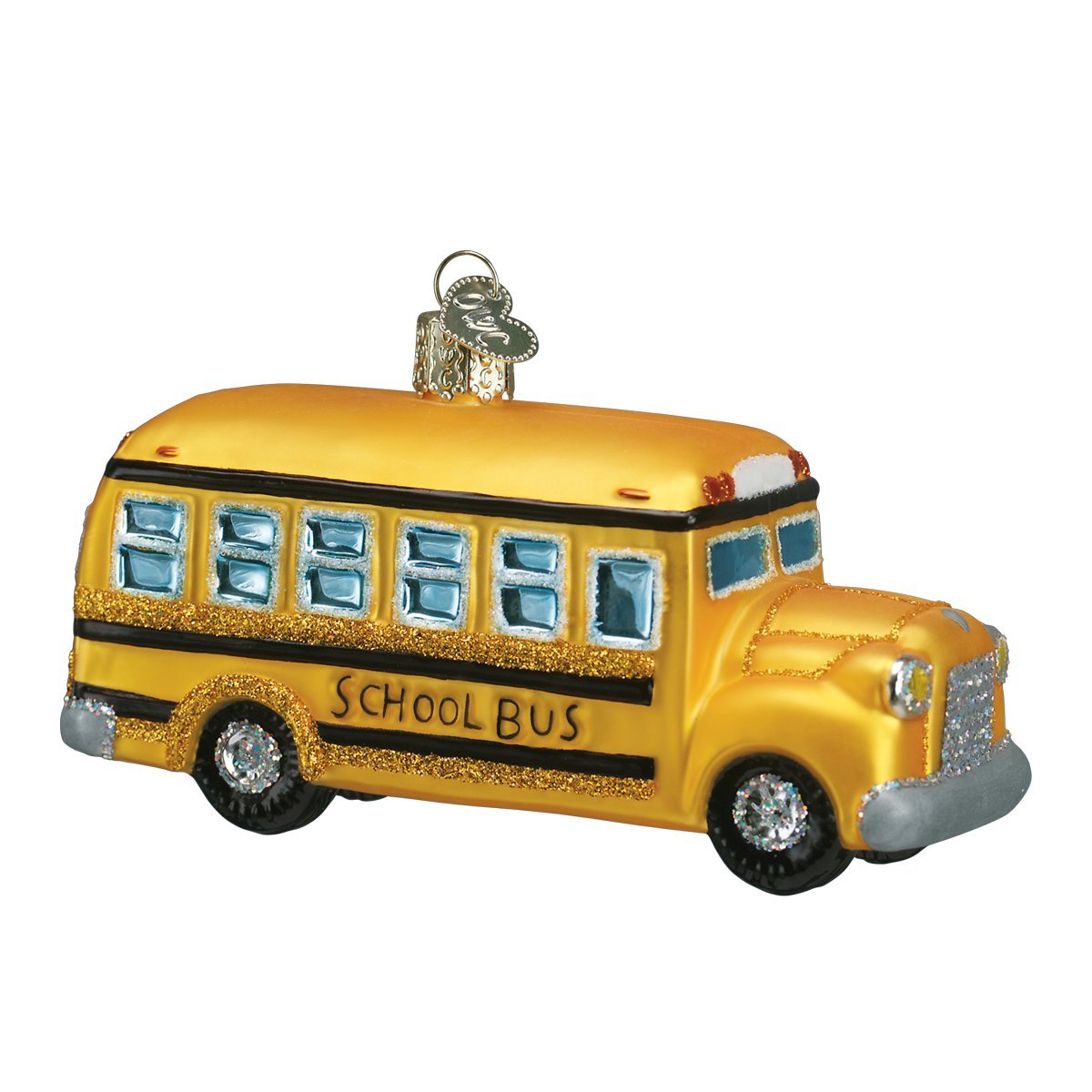 Old World Christmas Ornaments: School Bus Glass Blown Ornaments for Christmas Tree (46007) 2 x 4.25