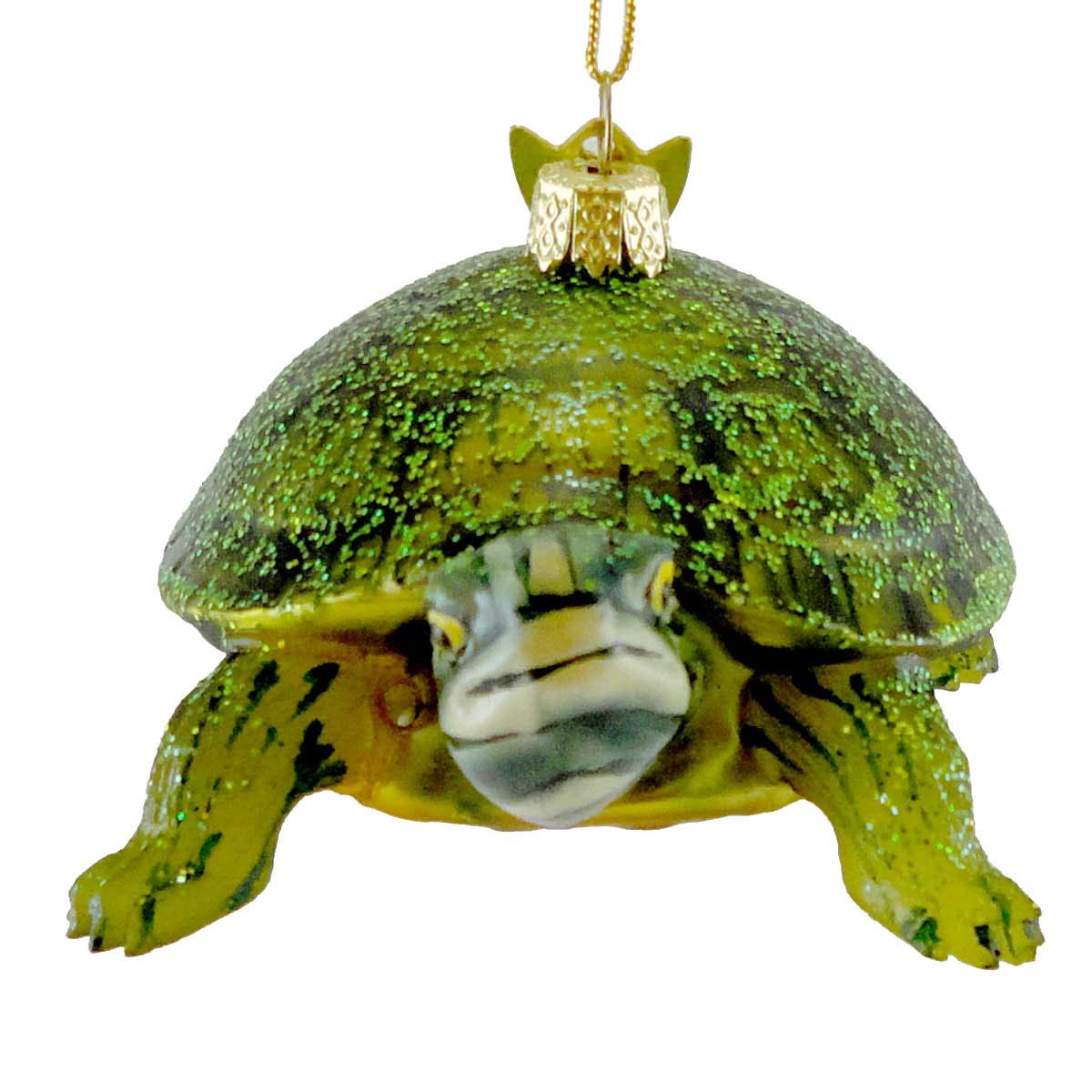 Noble Gems Kurt Adler 4-Inch Glass Land Turtle Ornament