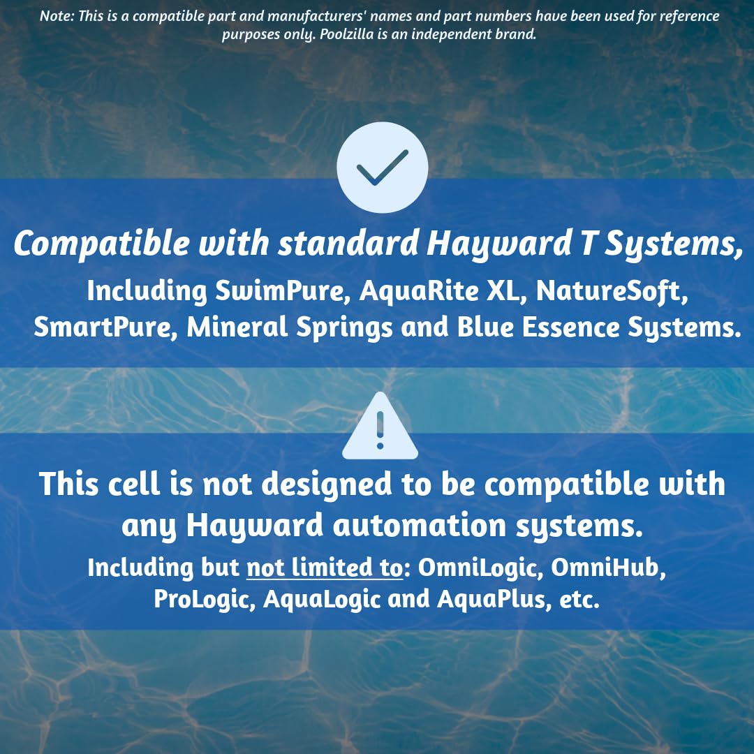 Poolzilla Salt Cell for up to 40,000 Gallons, Compatible with Hayward T15, Hayward Aquarite Salt Cell System