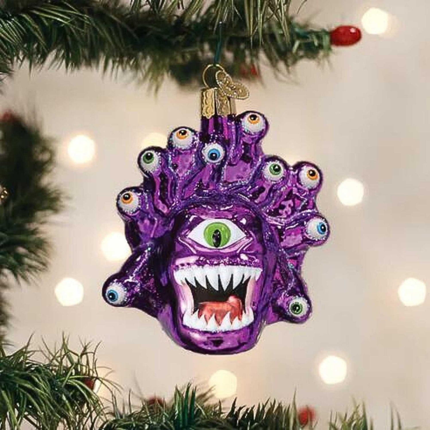 Old World Christmas Dungeons & Dragons Beholder Glass Blown Ornament for Christmas Tree, Handcrafted Holiday Decoration, D&D Collection
