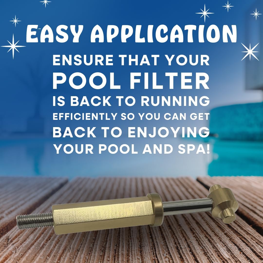 Poolzilla Brass Clamp Ring Knob Assembly with Threaded Rod and Retainer, Compatible with R0357500, Jandy & Zodiac