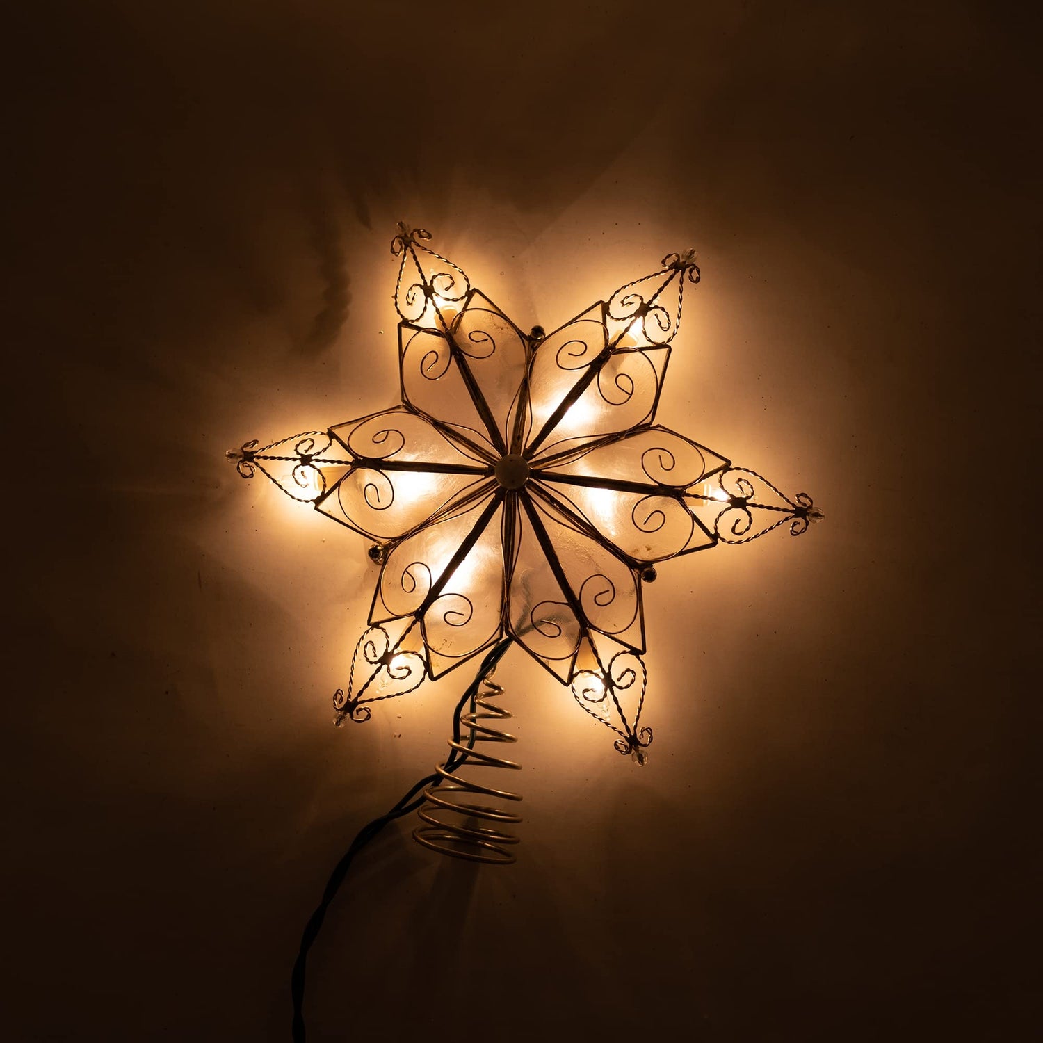 Kurt Adler UL3131 10-Light 6 Pt. Capiz Star Treetop