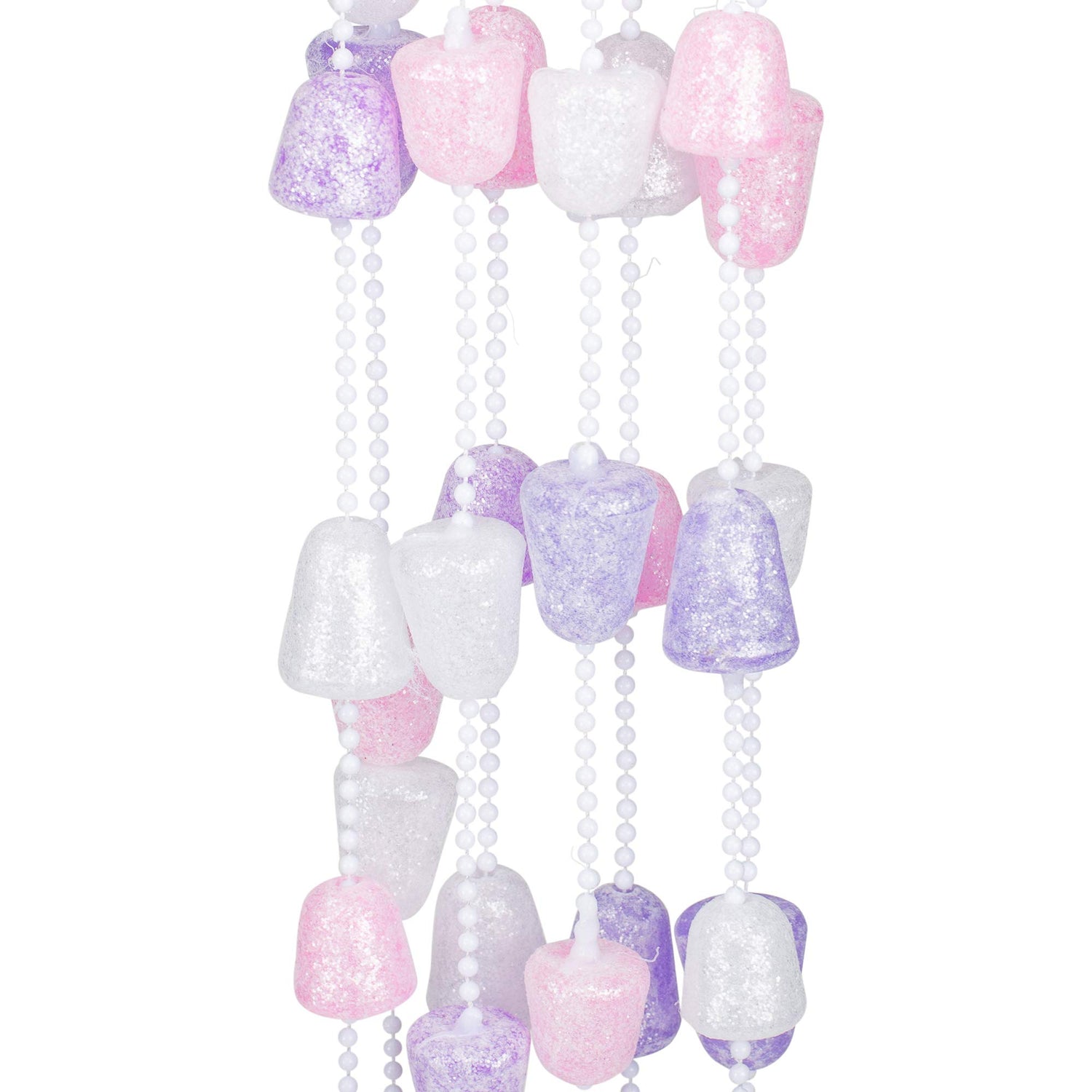Kurt S. Adler Pink Purple and White Glittered Gum Drop Garland 9 Feet Long H2051 New