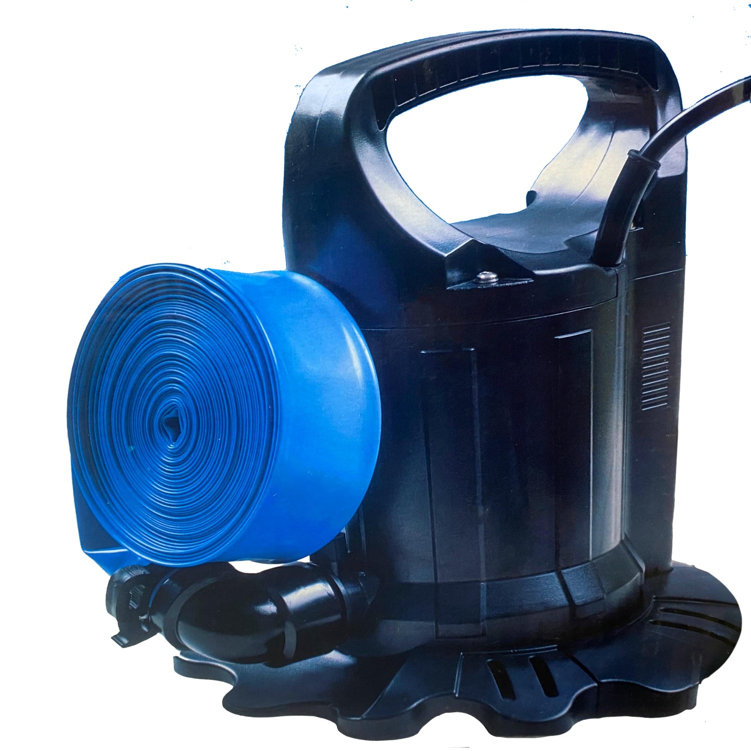 Poolzilla Submersible Cover Pump - Compatible with Standard Garden Hose, 1500 GPH, 25' FT Power Cord, with Filter Pad and 30' Foot Discharge Hose…
