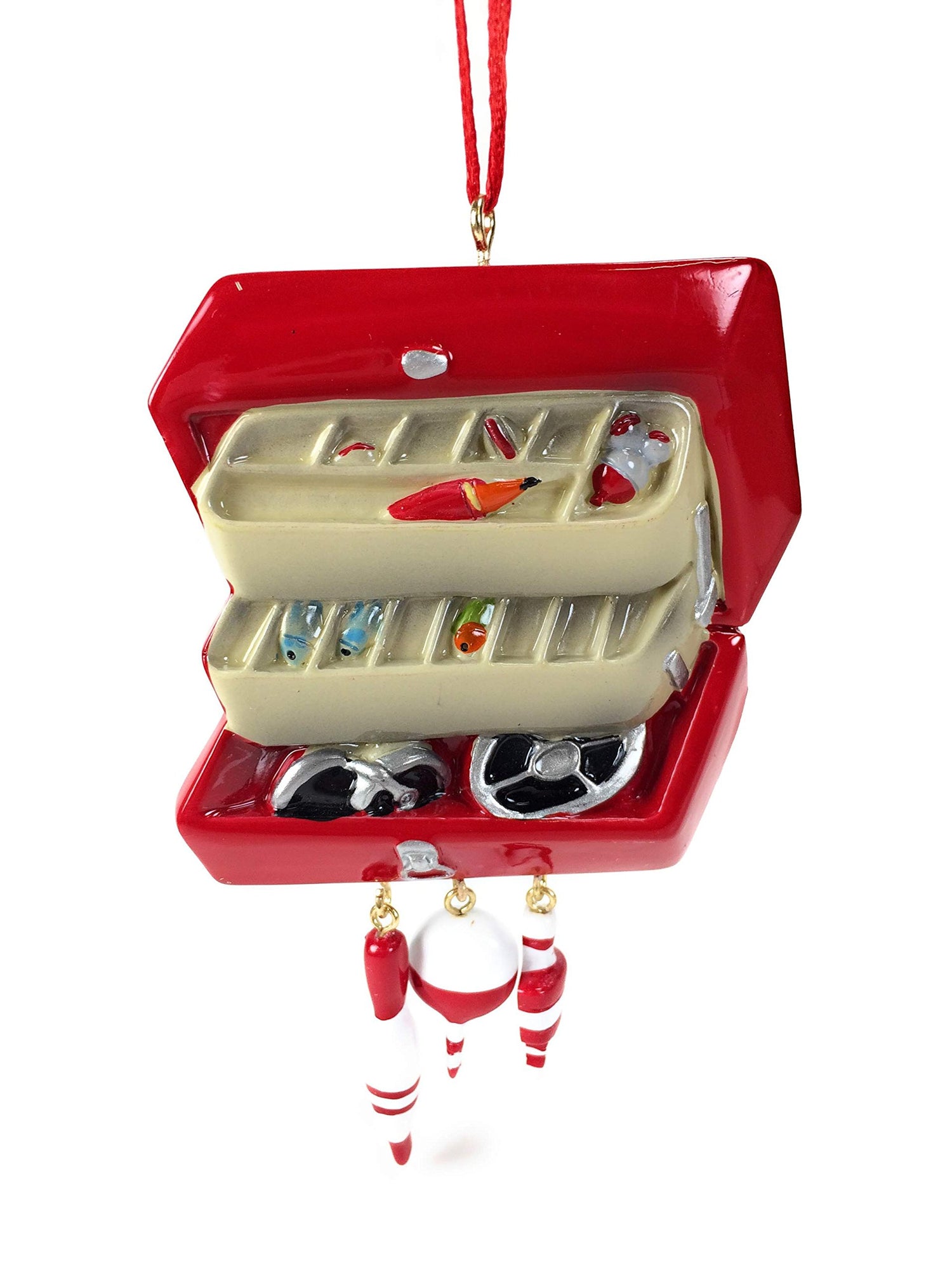 Kurt S. Adler Tackle Box with Bobbers and Lures Fishing Christmas Tree Ornament Decoration