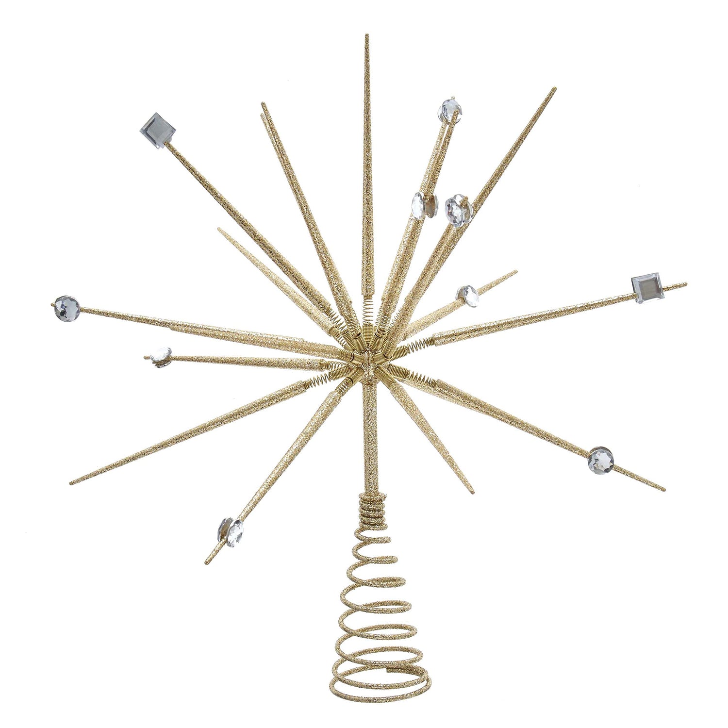 Kurt S. Adler 14.8-Inch Gold Starburst Throng Treetop Tree Topper, Multi