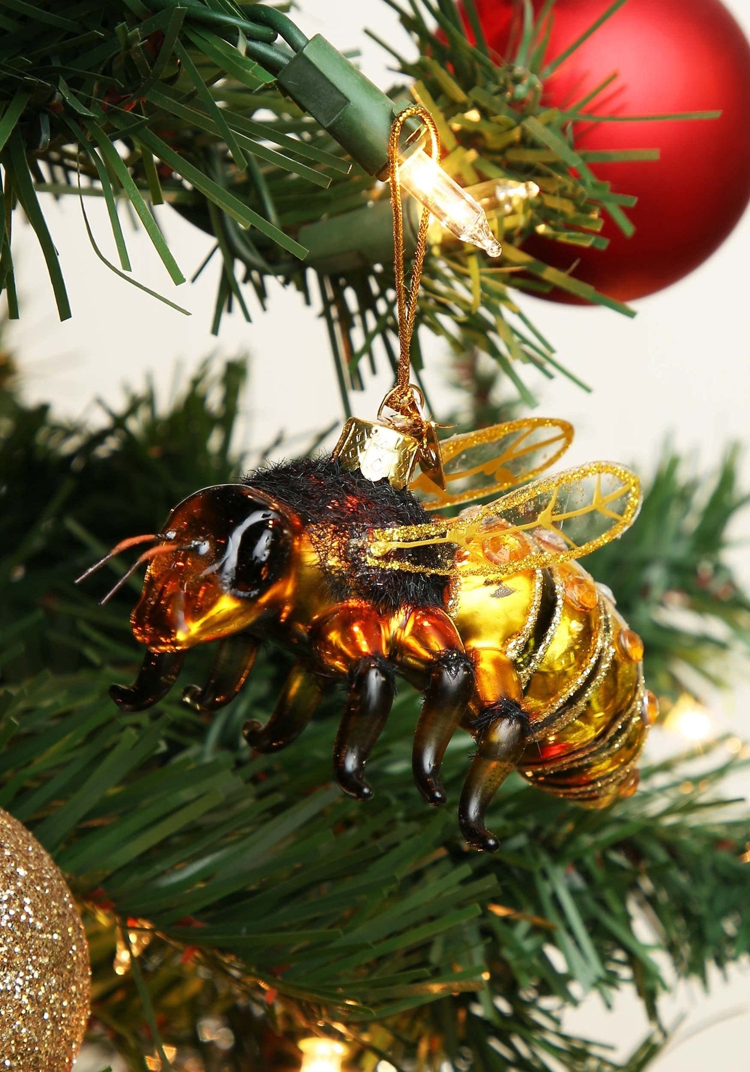 Noble Gems Honey Bee Glass Ornament NB1455 New