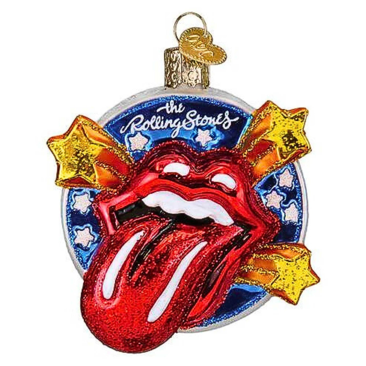 Old World Christmas The Rolling Stones Tongue Glass Blown Ornament for Christmas Tree, Handcrafted Holiday Decoration, Music Collection